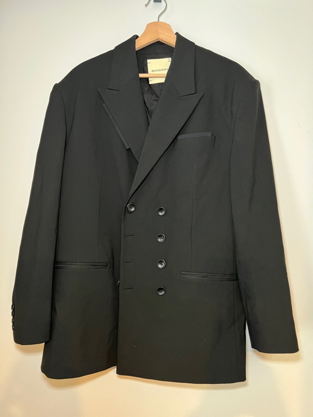 Black Boxy Double-Breasted Blazer BOUGUESSA brand
